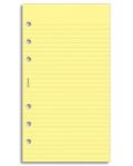 Пълнител за органайзер Filofax - Personal, жълта линирана хартия, 30 листа - 1t