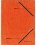 Папка Herlitz - Quality, с ластик и три капака, оранжева - 1t