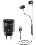 Пакет слушалки и зарядно Cellularline - Samsung, черни - 1t
