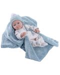 Кукла-бебе Paola Reina Mini Pikolines - Със синьо поларено одеяло, момиченце, 32 cm - 1t