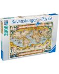 Пъзел Ravensburger от 2000 части - Карта на света - 1t