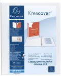 Папка Kreacover - Exacompta, А4, с 2 ринга, 3 джоба, 47 mm, бяла - 2t