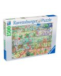 Пъзел Ravensburger от 1500 части - Цветна градинка - 1t