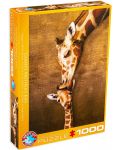 Пъзел Eurographics от 1000 части - Целувката на майката жираф - 1t