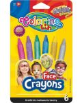 Пастели за лице Colorino Kids - 6 цвята, металик - 1t