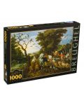 Пъзел D-Toys от 1000 части – Влизането на животните в Ноевия ковчег, Питер Брьогел Стари - 1t