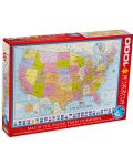 Пъзел Eurographics от 1000 части – Карта на Съединените щати - 1t