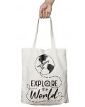 Пазарска чанта Simetro Books - Explore the world - 1t
