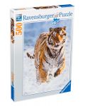 Пъзел Ravensburger от 500 части - Тигър в снега - 1t
