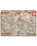 Пъзел Educa от 1500 части - Политическа карта на света - 1t