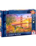 Пъзел Schmidt от 2000 части - Разходка до моста Golden Gate - 1t