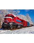 Пъзел Bluebird от 1500 части - Червен влак в снега - 2t