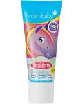 Паста за зъби за деца Brush Baby - Еднорог, Ягода, 3+, 50 ml - 1t