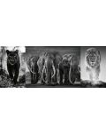 Панорамен пъзел Ravensburger от 1000 части - Пантера, лъв и слон - 2t