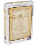 Пъзел Eurographics от 1000 части –  Витрувиански човек, Леонардо да Винчи - 1t