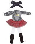 Комплект дрехи за кукла Paola Reina - Рокля на черно и бяло райе, 32 cm - 2t