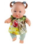 Кукла-бебе Paola Reina Los Peques - Грета, с рокличка с флорални мотиви, 21 cm - 1t
