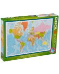 Пъзел Eurographics от 1000 части - Модерна карта на света - 1t