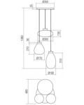 Пендел Smarter - Luke 01-3197, IP20, 240V, E27, 3x42W, черен мат - 2t