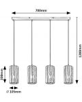 Пендел Rabalux - Veness 72256, IP20, E27, 4x40W, черен мат - 5t