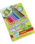 Персонализирани цветни моливи Jolly Superstick Delta - метална кутия, 12 цвята, Дани - 1t