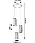 Пендел Rabalux - Veness 72255, IP20, IP20, E27, 3x40W, черен мат - 6t