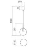 Пендел Smarter - Global 01-3163, IP20, 240V, Е14, 1 x 28W, месинг - 2t