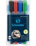Перманентни маркери Schneider - Maxx 130, 4 цвята - 1t