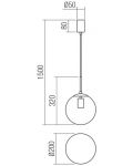 Пендел Smarter - Global 01-3165, IP20, 240V, E27, 1 x 42W, месинг - 2t