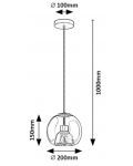 Пендел Rabalux - Cameo 72132, IP20, 230V, E27, 1 x 60W, черен - 6t