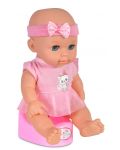 Пишкаща кукла Moni Toys - С розов памперс, 31 cm - 2t