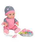 Пишкаща кукла Moni Toys - Със сива шапка, 31 cm - 3t