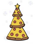 Картичка Мазно Коледа - Пица елха - 1t