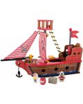 Дървена играчка Jouéco - Пиратски кораб - 1t