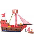 Дървена играчка Jouéco - Пиратски кораб - 2t
