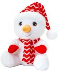 Плюшена играчка Keel Toys Keeleco - Снежен човек с шапка и шал, 20 cm - 1t