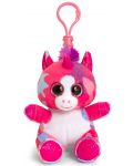 Плюшена играчка с клипс за раница Keel toys - Еднорог, розов, 12 cm - 1t