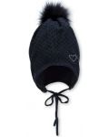 Плетена зимна шапка Sterntaler - 47 cm, 9-12 м, тъмносиня - 2t
