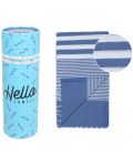 Памучна кърпа в кутия Hello Towels - Malibu, 100 х 180 cm, синя - 1t
