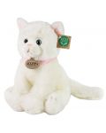 Плюшена играчка Rappa Еко приятели - Бяла котка, седяща, 25 cm - 1t