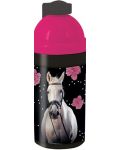 Пластмасова бутилка за вода Paso Horse - 500 ml, розова - 1t