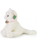 Плюшена играчка Rappa Еко приятели - Бяла котка, седяща, 25 cm - 3t