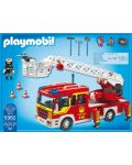 Комплект фигурки Playmobil - Пожарна кола с разгъваща се стълба, сирена и светлини - 3t