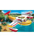 Комплект фигурки Playmobil Wild Life – Противопожарен самолет с водни ски - 3t