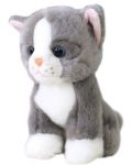 Плюшена играчка Silky - Котка, сива, 18 cm - 1t