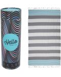 Памучна кърпа в кутия Hello Towels - New, 100 х 180 cm, синьо-сива - 1t