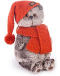 Плюшена играчка Budi Basa - Коте Басик, с плетена шапка и шал, 22 cm - 1t