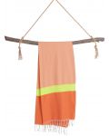 Памучна кърпа в кутия Hello Towels - Neon, 100 х 180 cm, оранжево-зелена - 3t