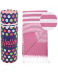 Памучна кърпа в кутия Hello Towels - Malibu, 100 х 180 cm, розова - 1t