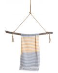Памучна кърпа в кутия Hello Towels - Bali, 100 х 180 cm, сиво-жълта - 3t